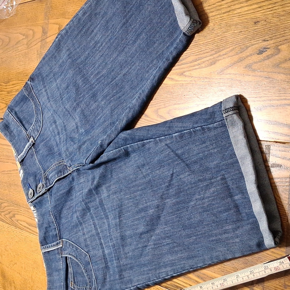 LEE Womens Jeans Shorts 14P BLUE Preowned Used Summer Denim CUFFED